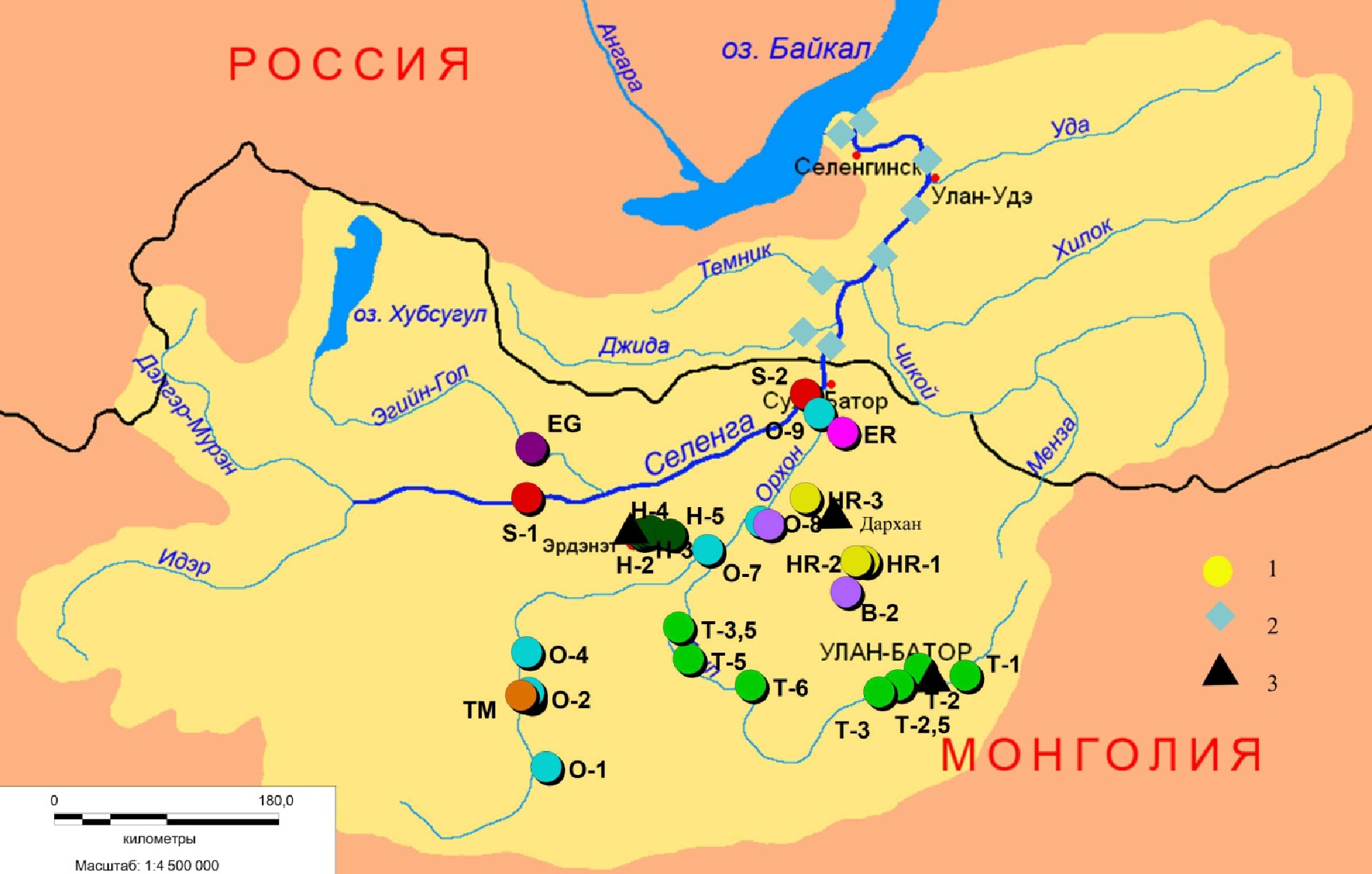 река селенга на карте